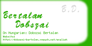 bertalan dobszai business card